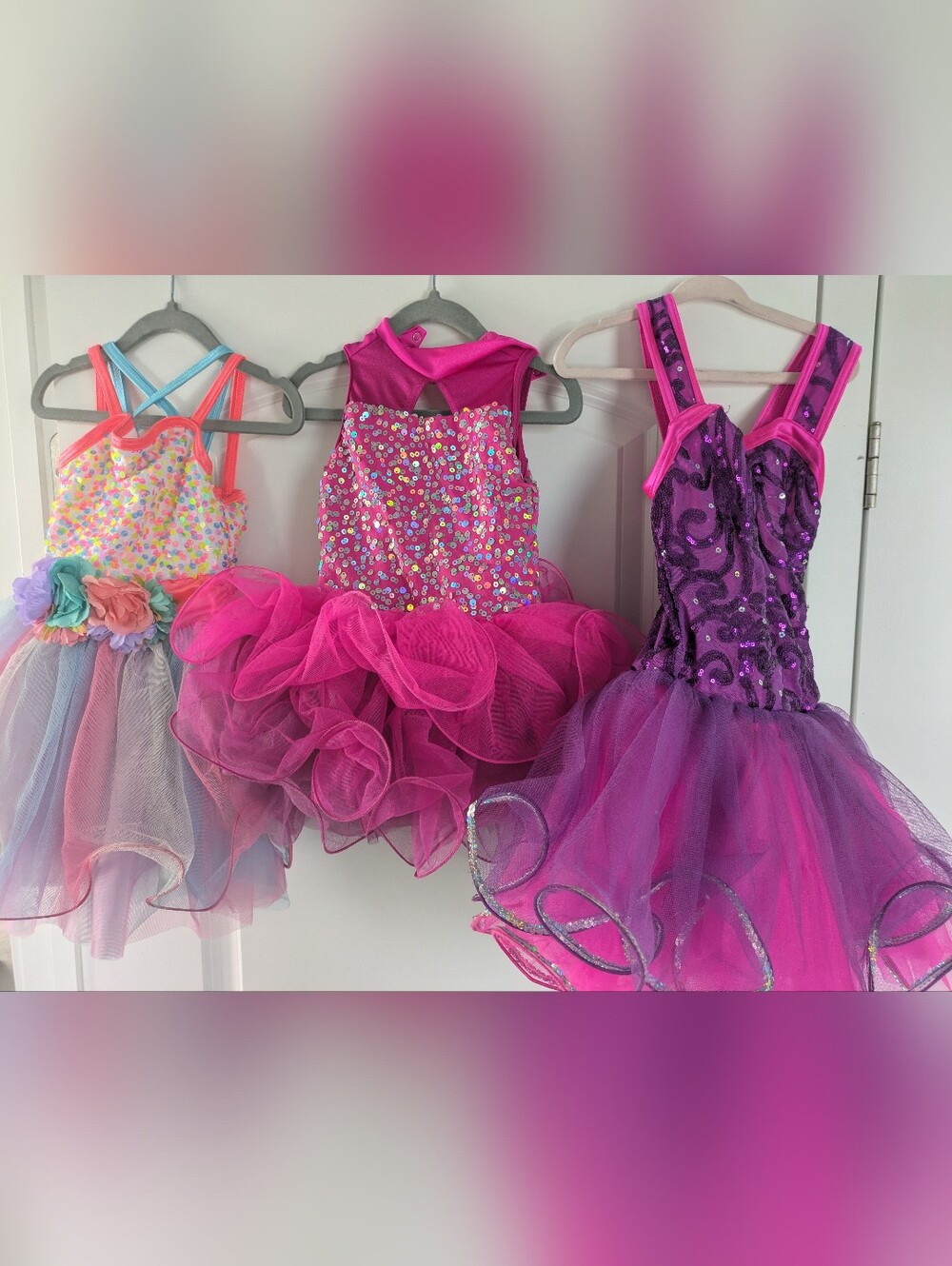 Girls Hot Pink Sequin Tutu Dance Costume